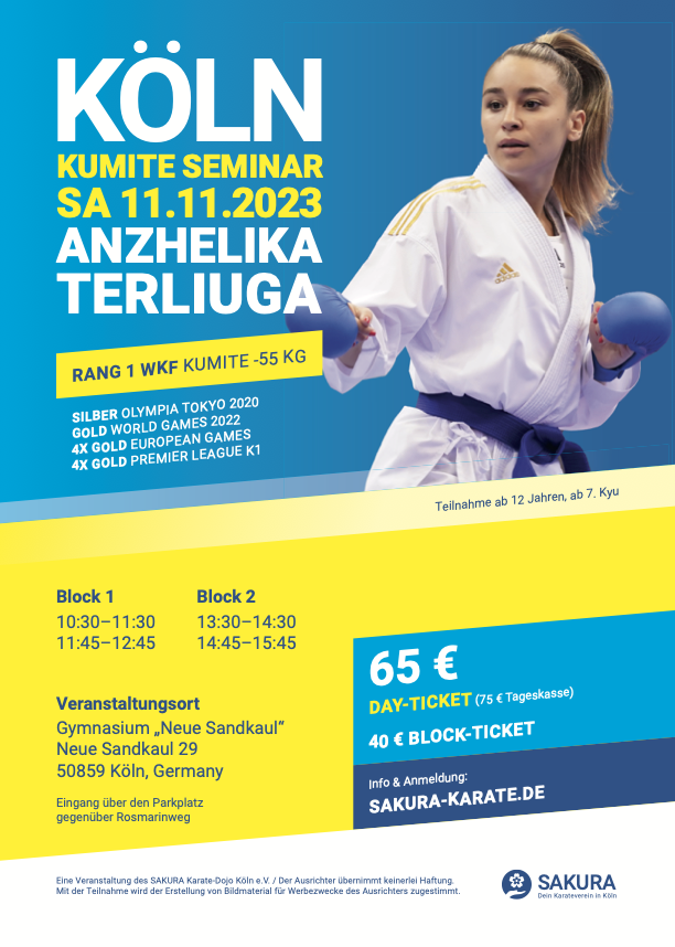 WIRD VERSCHOBEN Kumite Seminar mit Anzhelika Terliuga Karate