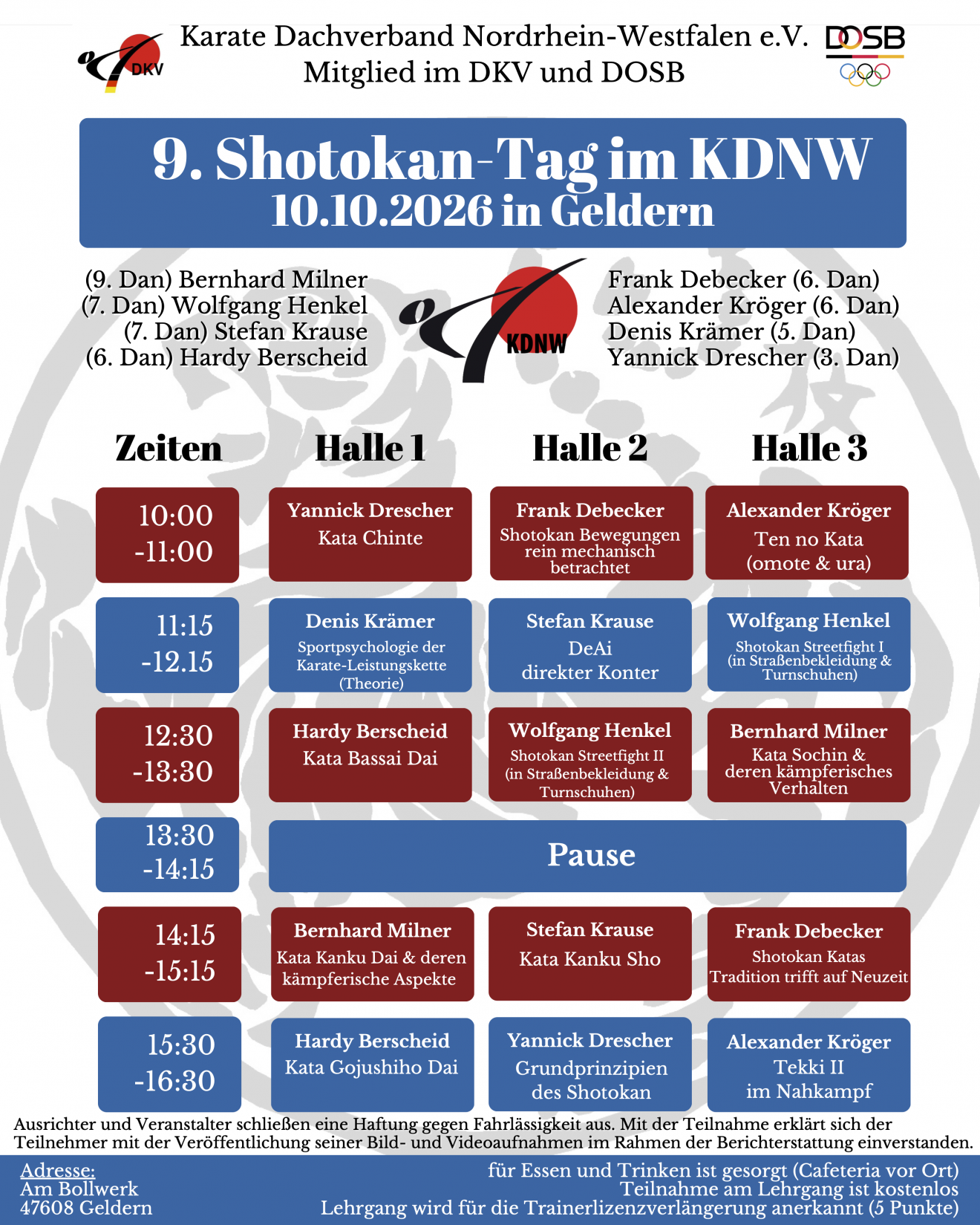 Save the Date: 9. Shotokan-Tag im KDNW am 10.10.2026 in Geldern